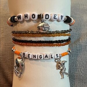 Bengals Beaded Bracelet Set